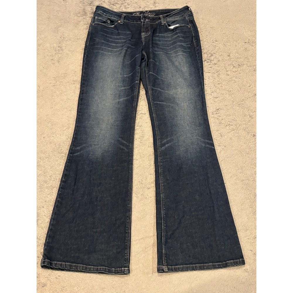 dELiA*s Bailey Bootcut Jeans Womens 13/14L Dark Wash Blue Denim Stretch Casual